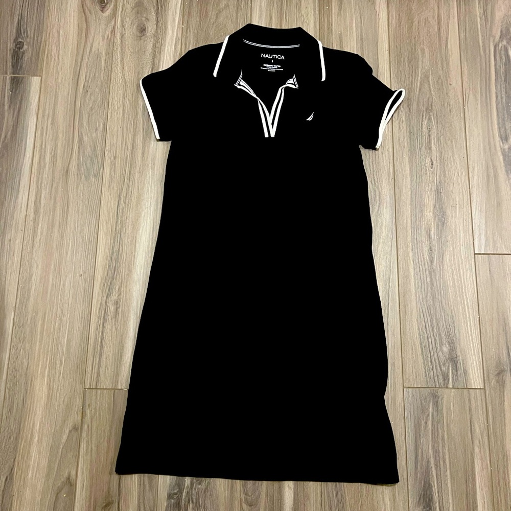 Nautica Black Dress with White Accents